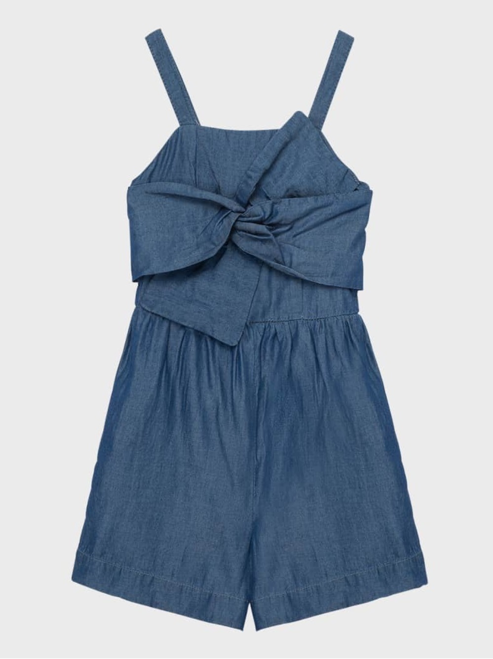 🇺🇸 Habitual Size 5-6 Girl's Bow Front Smocked Chambray Romper
